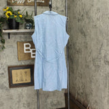 Ny Collection Womens Petite Sleeveless Belted Denim Dress PCBD0205