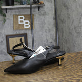 A New Day Womens Samantha Heels Slingback Faux Leather 94462815 Black 9M