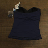 Bleu Rod Beattie Womens Draped Bandini Swimsuit Top Tankini Midnight Blue 8