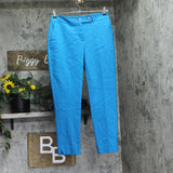 Calvin Klein Womens Cotton-Blend Straight-Leg Pants S53PB720 Corsica Blue 4