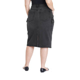 Ava & Viv Womens Midi Denim Skirt 90574415 Black 24