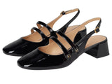 COACH Womens Winley Slingback Mary Jane Flats CAS42 Patent Leather Black 7B