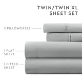 Linen Market Microfiber Solid Sheet Set 4-Piece LM-6PC-4-1 Light Gray Twin