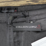 Colleen Lopez Womens Stripe Skinny Jeans 695902 Black 12