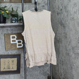 DG2 by Diane Gilman Womens Asymmetrical Ruffle Knit Shirt Top Beige Brown 2X