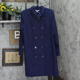 Isaac Mizrahi Live! Womens Knit Trench Coat A273647 Dark Navy Blue 14