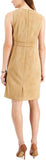 Kasper Womens Petites Faux Suede Sleeveless Sheath Dress 10810637 Doe Brown 6P