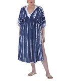 Raviya Tie-Dye Cover-Up Maxi Dress 76808XTD Navy Tie Dye Blue 3X