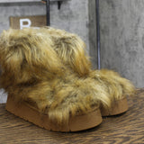 A New Day Faux-Fur Ankle Boots with Memory Foam Insole 94715797 Brown 9M
