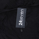 24seven Comfort Apparel Sleeveless Maternity Maxi Dress with Belt Black 1X