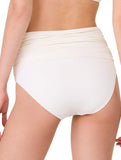 Kate Spade New York Solid Shirred High Waist Swim Bottom Cream Off White M