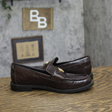 A New Day Phyllis Penny Loafers Croc-Embossed Slip-On 94462286 Brown 6.5M