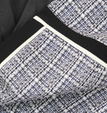 Kasper Womens Open-Front Piped-Trim Tweed Jacket Blazer 10924393 Blue Multi 6