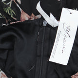 Ny Collection Womens Belted Chiffon Maxi Dress MCCD3995 Black and Pink XL