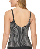 Calvin Klein Twist-Front Scoop-Back Tummy-Control Tankini Top Multi Black L
