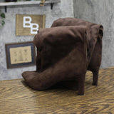 A New Day Justice Faux Suede Mid-Calf Boots with Cone Heel 94568890 Brown 8.5M
