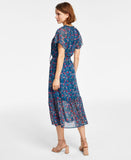 Inc International Concepts Women's Belted Flutter-Sleeve Midi Dress 10855973