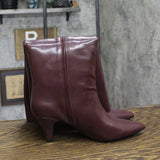 Alfani Padded Pointed Toe Kitten Heel Zip-Up Dress Boots Bordeaux Red 7M