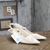 A New Day Womens Milan Slingback Pumps Lace 93708032 Cream Off White 7.5M