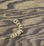 NRDSTRM Rack Chain Interlocking Rhinestone Rings Necklace Gold / Clear 16" + 2"