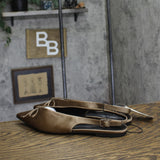 A New Day Camille Satin Slingback Bow Flats 94648297 Brown 9.5M