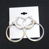 Mixit Hypoallergenic 2-Pair Dangly Hoop Earring Set Silver Gray