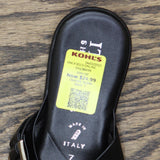 Italian Shoemakers Corinne Womens Flat Sandal with Buckle Thong Black 7M
