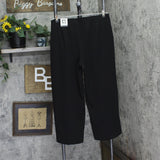 Anne Klein Womens Cropped Lightweight Pull On Embellished Pants Black L