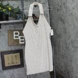 Bar III Womens Terry Cloth Dress Halter Open Back 100149229 Natural Nude Brown L