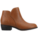 Journee Collection Womens Solarah Pull-on Ankle Bootie Block Heel Tan Brown 7.5M