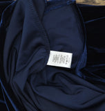 1. State Womens Velvet Midi V Neck Rear Slit Dress DS93017245AM Navy Blue S