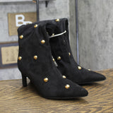 A New Day Studded Mid-Calf Pointed-Toe Boots 94568939 Jet Black / Gold 6M