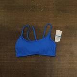 Salt + Cove Scrunch Scoop-Neck Bralette Bikini Swim Top Cosmic Cobalt Blue XL
