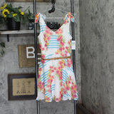 City Studios Juniors Belted Floral-Print Fit & Flare Dress Blue Multi 3