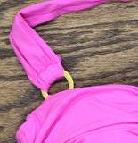 Bleu By Rod Beattie Shirred Bikini Swim Top With Molded Cups Dahlia Pink 36DD