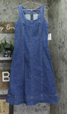 1. State Scoop-Neck Sleeveless Denim Fit & Flare Midi Dress Blue Quartz S