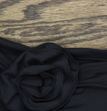 Kate Spade Womens Rosette Solids Bandeau One Piece Swimsuit S7C451 Black L
