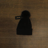 On 34th Womens Boxed Rib-Knit Beanie Pom Pom MO1542501 Black