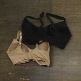 Carole Hochman 2-Pack Comfort Bra Wire Free Molded Cups Straps Black / Taupe L