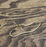 Emerald-Cut Slider Adjustable Tennis Bracelet Gold / Clear