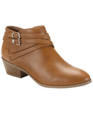 Style & Co. Womens Strappy Buckle Boots Tan Brown 6.5M