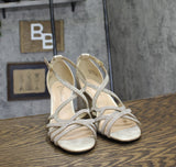 Bella Vita Womens Aliette Dress Sandals Block Heel ALIET Gold Metallic 9.5W