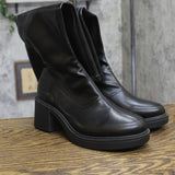 Wild Fable Womens Faux Leather Platform Boots Black 10M