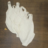 Vintage 4-Pack USA Made Youth Girls Lined Romper Leotard White 8