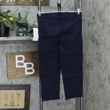 Nina Leonard Womens Pull-On Scallop-Hem Cropped Pants 660168 Navy Blue S