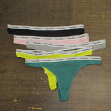 Calvin Klein Womens Cotton 5-Pack Thongs QD5221 Gray Multi XL