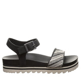 Bearpaw Orion Womens Platform Slingback Sandals 1009137124 Black / White 10M