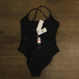 Red Carter Womens Front-Button Tank One Piece Swimsuit RCSS25895 Black L