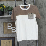 Jordan Boys Youth Air Pocket Colorblock T-Shirt Tee Brown Multi M