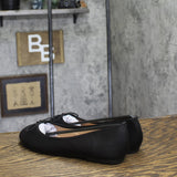 Journee Collection Womens Vika Flats Bow Accent Lightweight VIKA-WD Black 7.5W